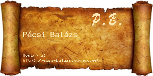Pécsi Balázs névjegykártya