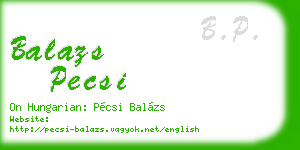 balazs pecsi business card